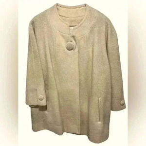 Vintage Fashion Fit Jackie-O Style Tweed Pea Coat Women’s Size Small